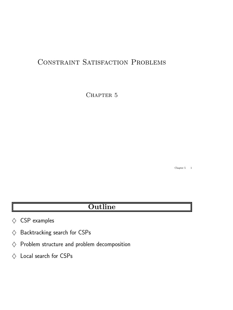 Understanding Constraint Satisfaction Problems | PDF | Algorithms And ...