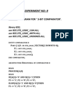 Experiment No:-9: Program For 3-Bit Comparator'