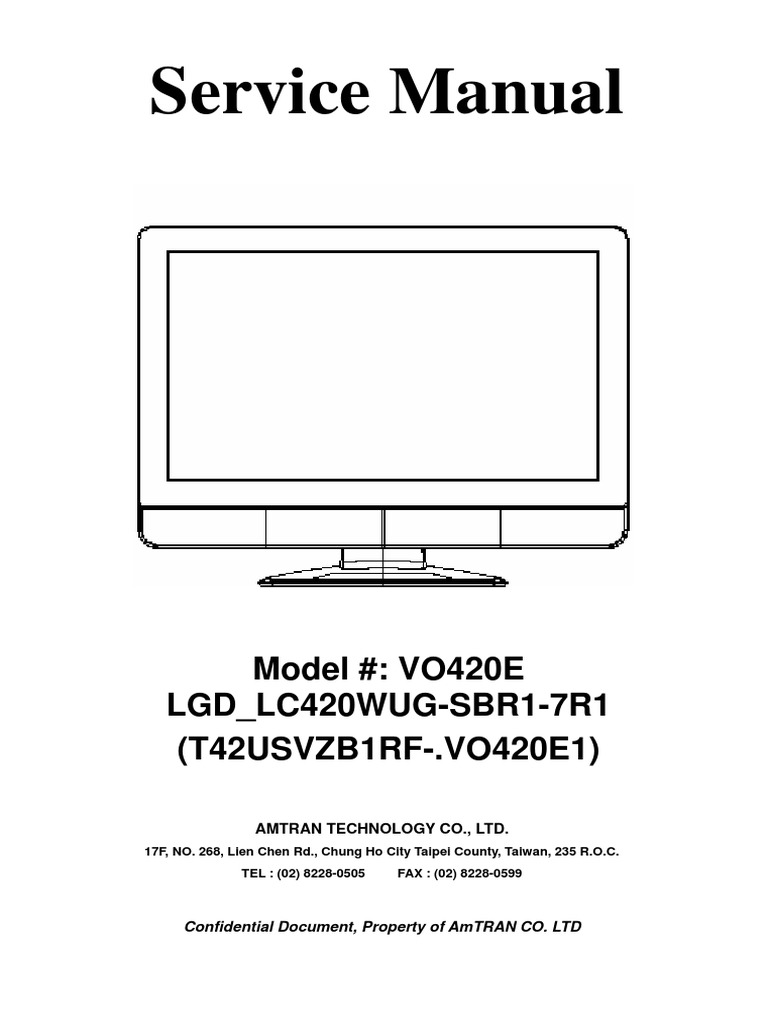 Vizio VO420E LGD LC420WUGSBR17R1 (SM) PDF