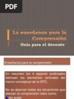 Enseñanza Para Comprensión Del Docente