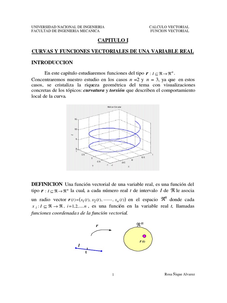 1 Curvas y Funciones Vectoriales de Una Variable Real | PDF | Vector ...