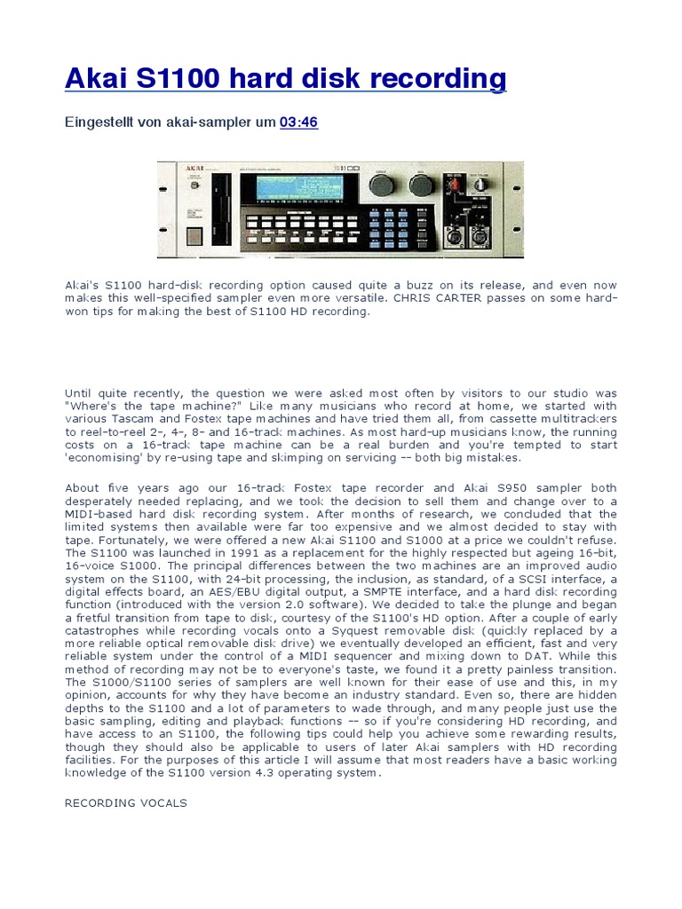 HD Recording and Sampling Tips | Synthesizer | Microphone