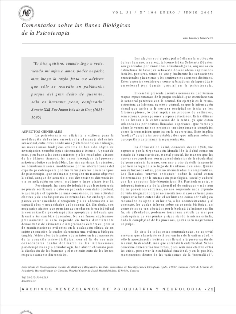 Bases Biológicas de La Psicoterapia | PDF | Las emociones | Cerebro