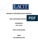 Desarrollo empresarial y cuestionario sobre el proceso empresarial