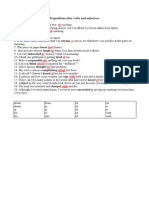 Prepositions after verbs and adjectives rules