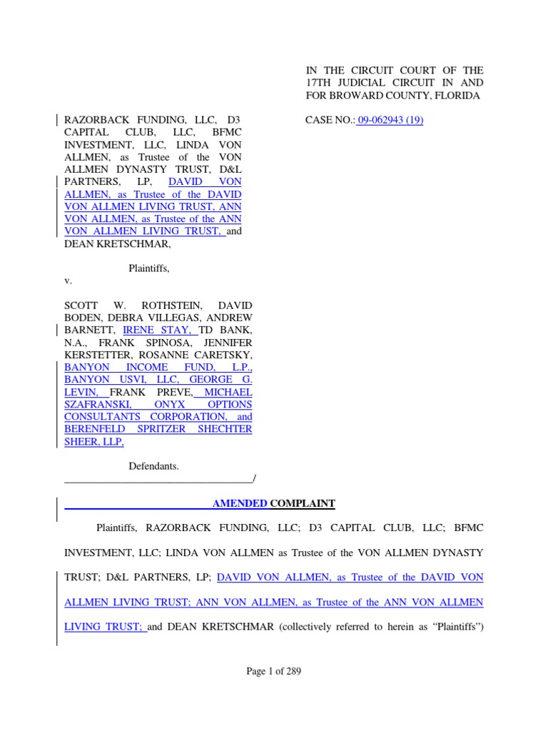 Redlined amended complaint pdf ponzi scheme common law