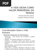 Seminário - A Vida Digna Como Valor Primordial Da Pessoa