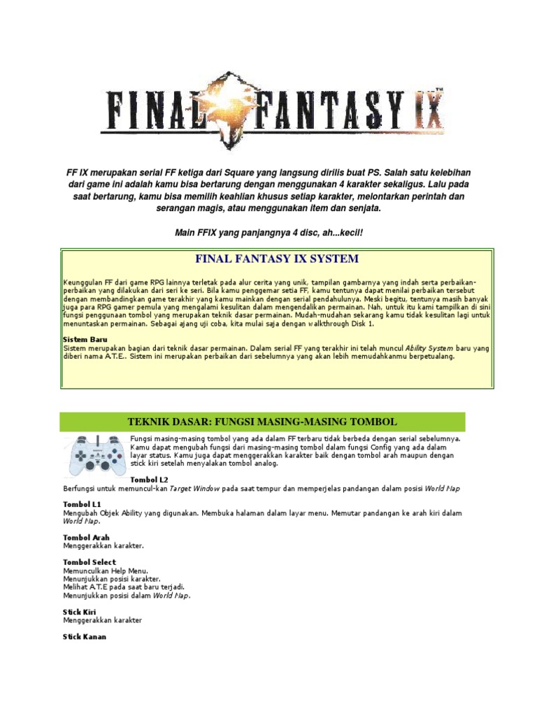 Panduan Lengkap Final Fantasy IX | PDF