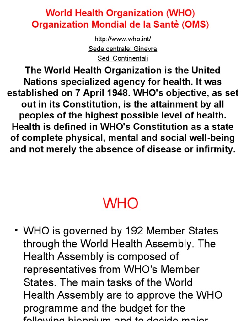 WHO: Global Health Objectives and Actions | PDF