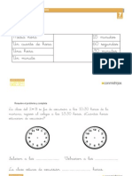 Fichas Medida Problemas Reloj