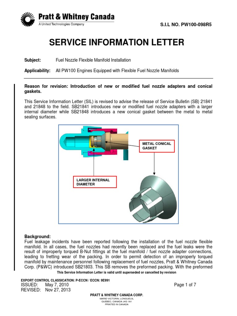 Pw100-098R5 PW127 Fuel Nozzle Flexible Manifold Installation | Mechanical  Engineering | Nature