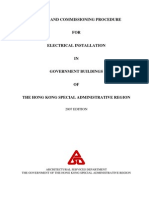 Testing and Commissioning Procedure for Electrical Installation in Government Buildings of the Hong Kong Special Administrative Region