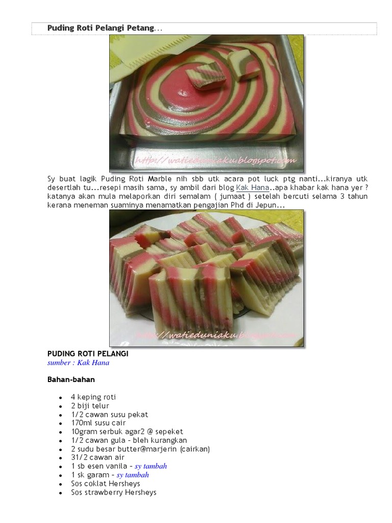 Puding Roti Pelangi Petang Pdf