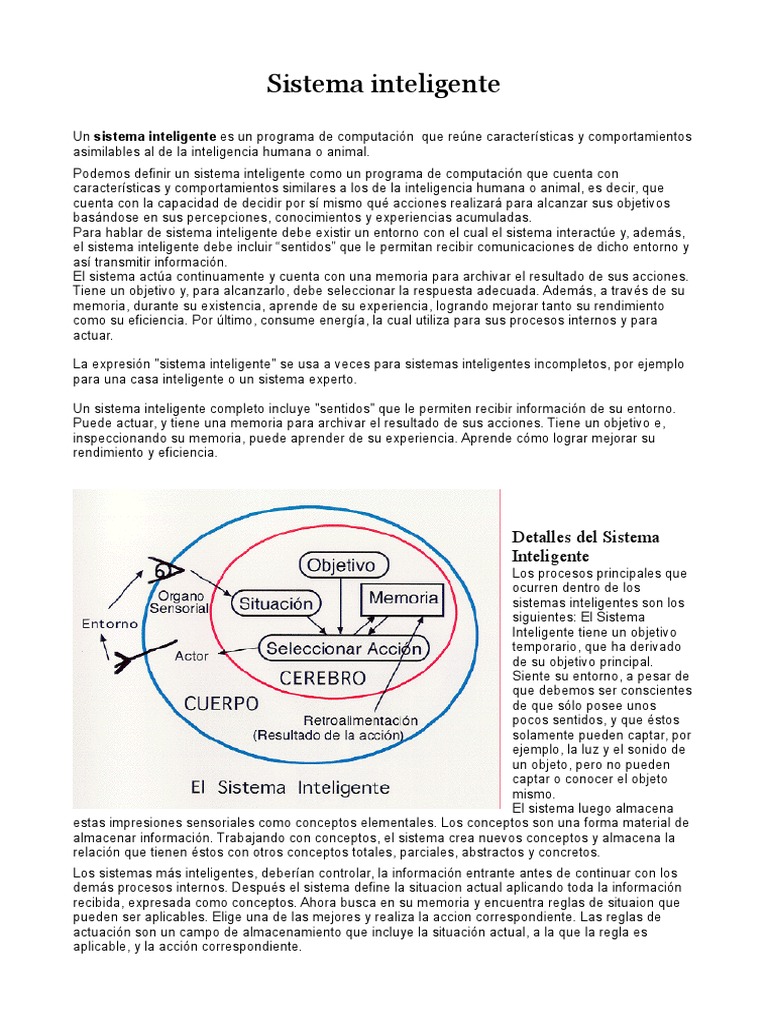 Sistemas Inteligentes | PDF | Memoria | Sistema