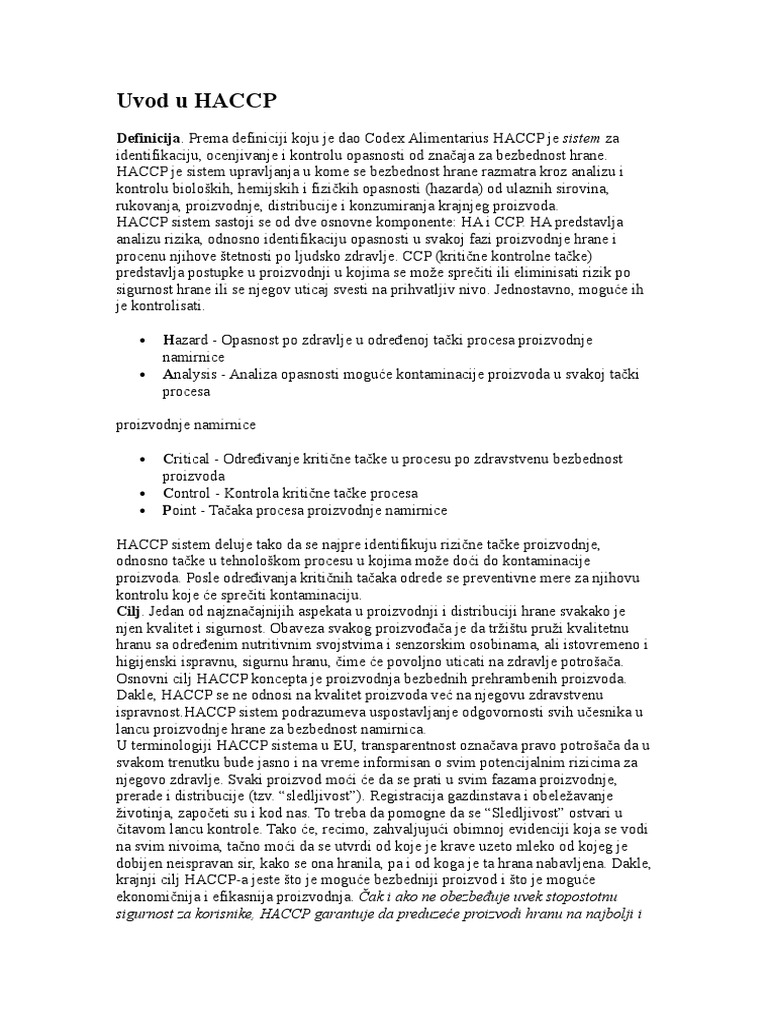 Haccp | PDF