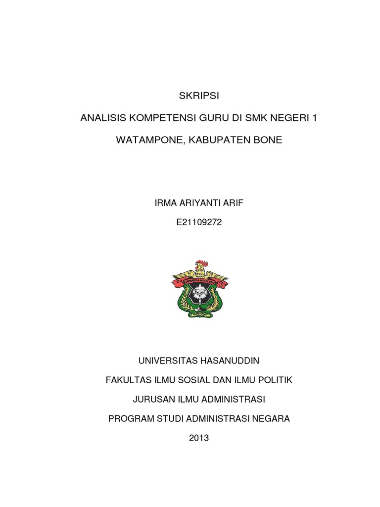 Analisis Kompetensi Guru Di Smk Negeri 1 Watampone Kabupaten Bone