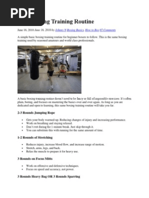 Basic Boxing Training Routine