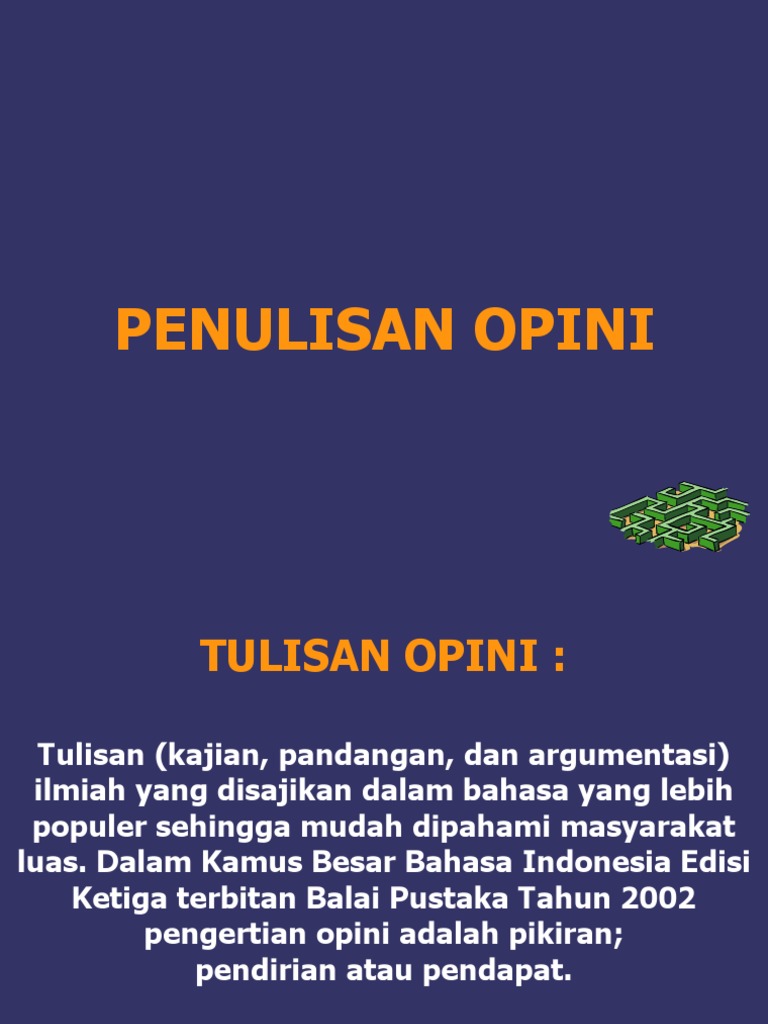 Cara Menulis Opini