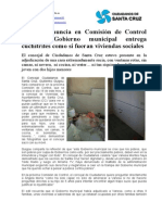 Guigou Denuncia en Comisión de Control Que El Gobierno Municipal Entrega Cuchitriles Como Si Fueran Viviendas Sociales (Con Fotos)