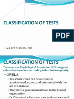 Classification of Tests
