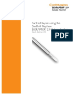 Bankart Repair Using The Smith & Nephew BIORAPTOR™ 2.9 Suture Anchor