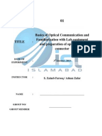 Basics of Optical Communication and Familiarization With Lab Equipment and Preparation of Optical Fiber Connector