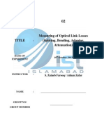 Title Measuring of Optical Link Losses (Splicing, Bending, Adaptor, Attenuation)