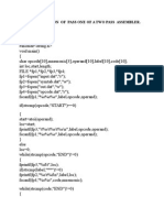 Implematation of Pass 1