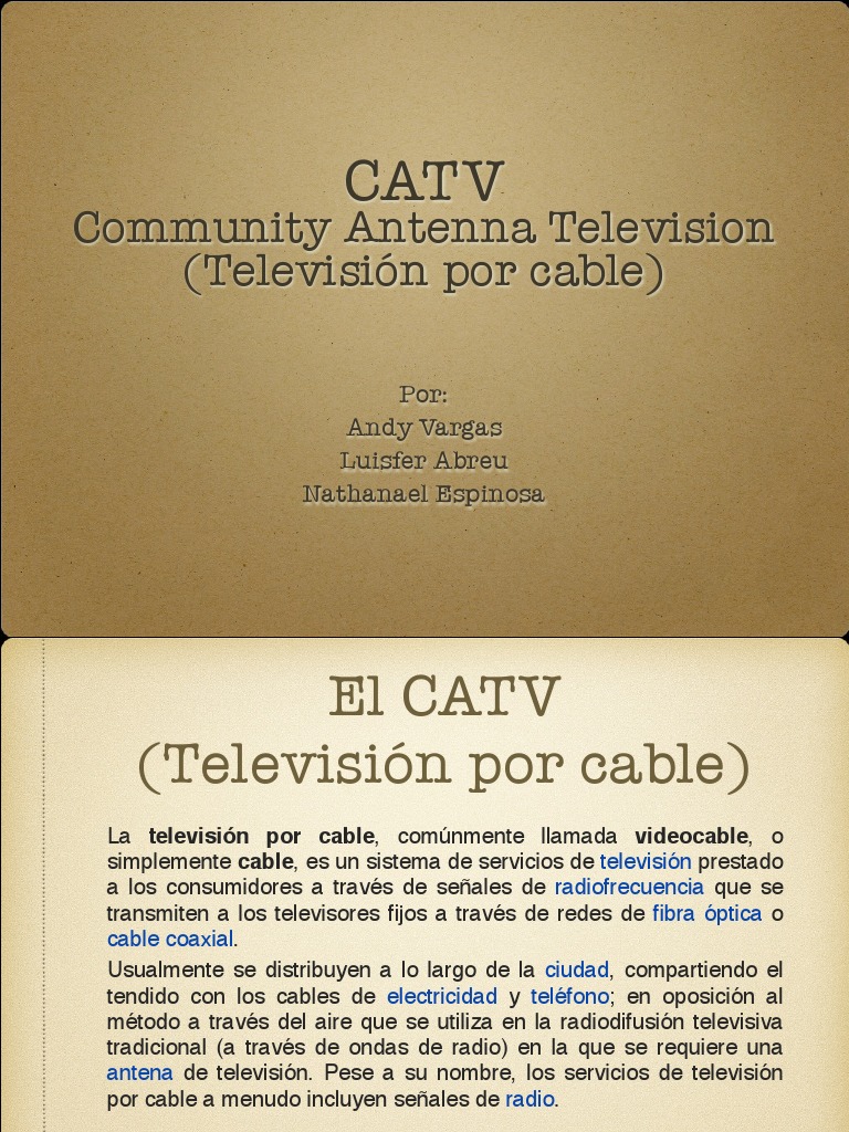 Introducción al CATV: Televisión por Cable | PDF | Televisión por cable ...
