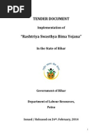 Bihar RSBY Tender for Health Insurance Implementation