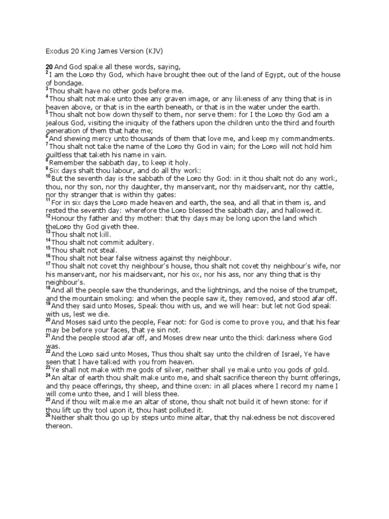 KJV Ten Commandments from Exodus 20 | PDF | Ten Commandments | Thou
