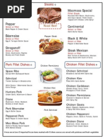 Moo Moo Tavern Menu