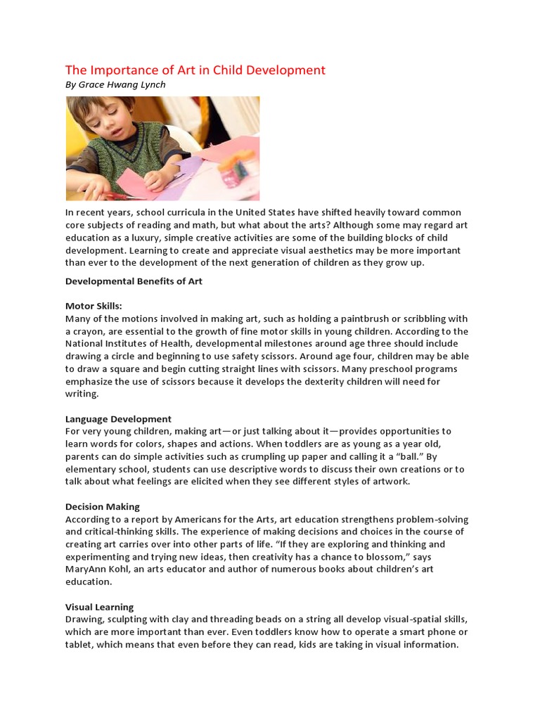 Art's Role in Child Development | PDF | Visual Arts Education | Curriculum