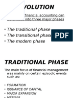 Evolution: - The Traditional Phase - The Transitional Phase - The Modern Phase