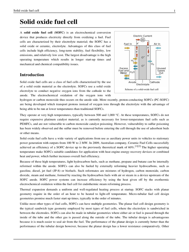 Solid Oxide Fuel Cell PDF Solid Oxide Fuel Cell Fuel Cell
