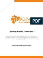 Memorias Mision Ecuador 2004