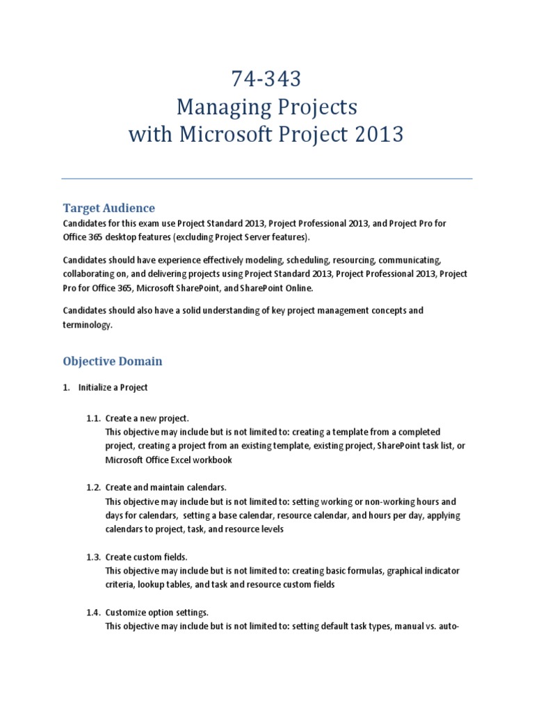 Microsoft Project 2013 Project Management Guide | PDF | Share Point ...