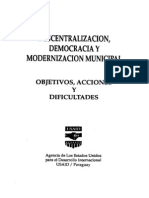Descentralizacion, Democracia y Modernizacion Municipal - M.t.henao, Lordello de Melo, W.h.yaeger, Rosales y Otros - Asuncion, Paraguay, Junio, 1995