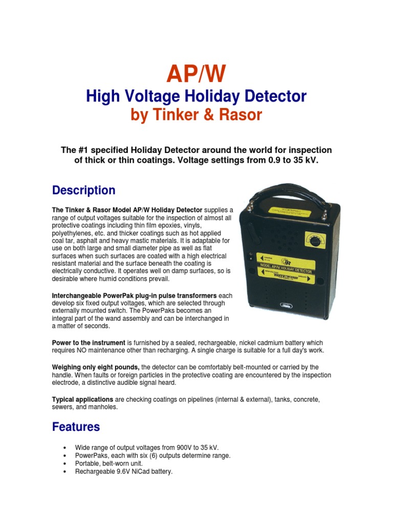 Holiday Detector Tinker & Rasor | PDF | Volt | Battery (Electricity)