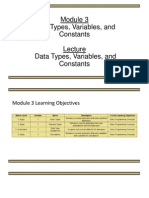 Data Types Variables and Constants