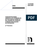 25_2253-2001 Concentraciones Ambientales Permisibles de Sustancias Quimicas en Lugares de Trabajo e Indices Biologicos de Exposicion