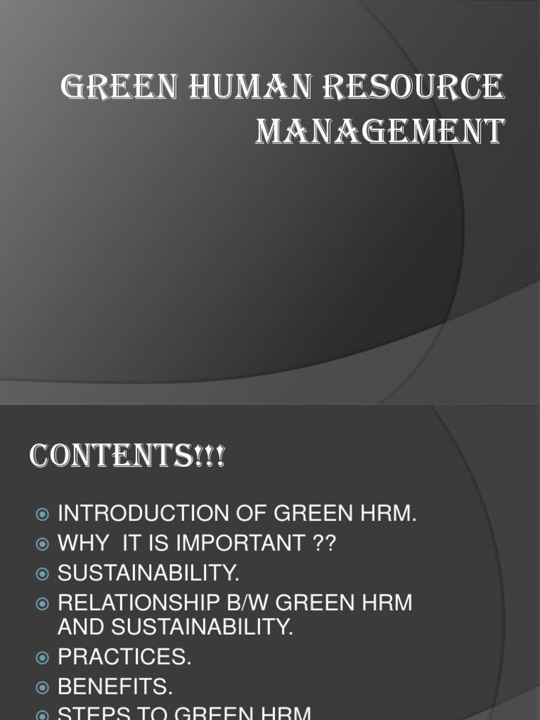 research proposal on green hrm