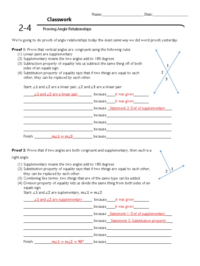 Geometry Proofs for Students | PDF | Angle | Mathematical Proof