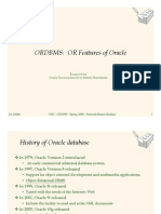 ORDBMS: OR Features of Oracle: Excerpt From Oracle Documentations by Mehdi Sharifzadeh