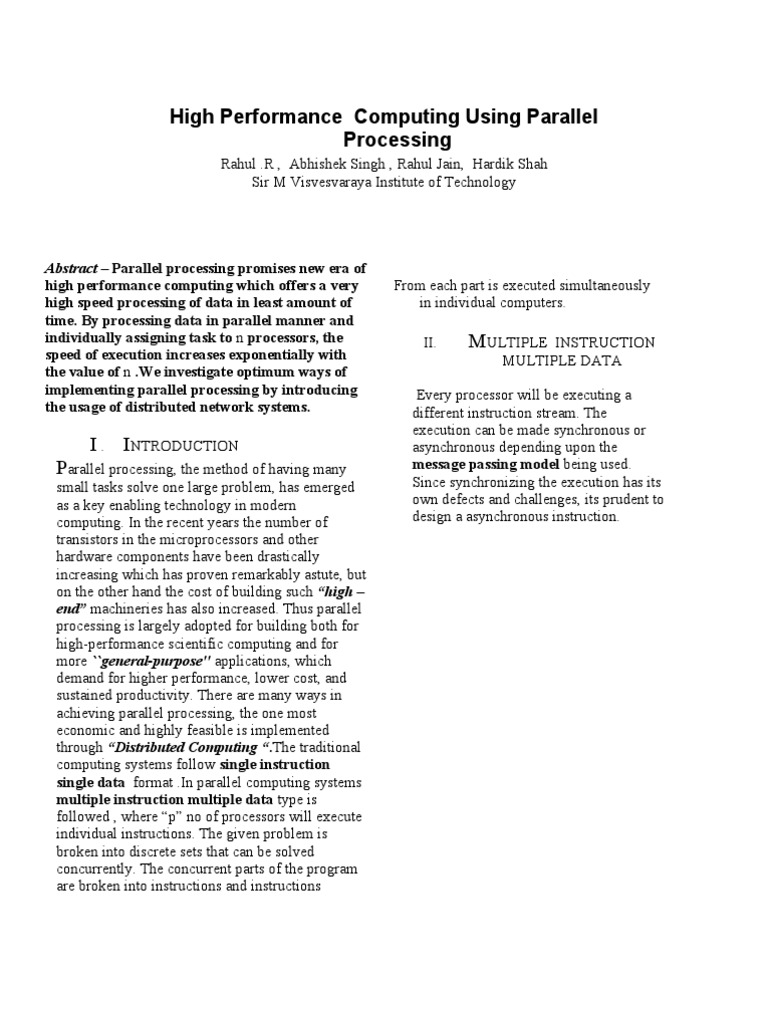 Optimizing High-Performance Parallel Processing | PDF | Parallel ...