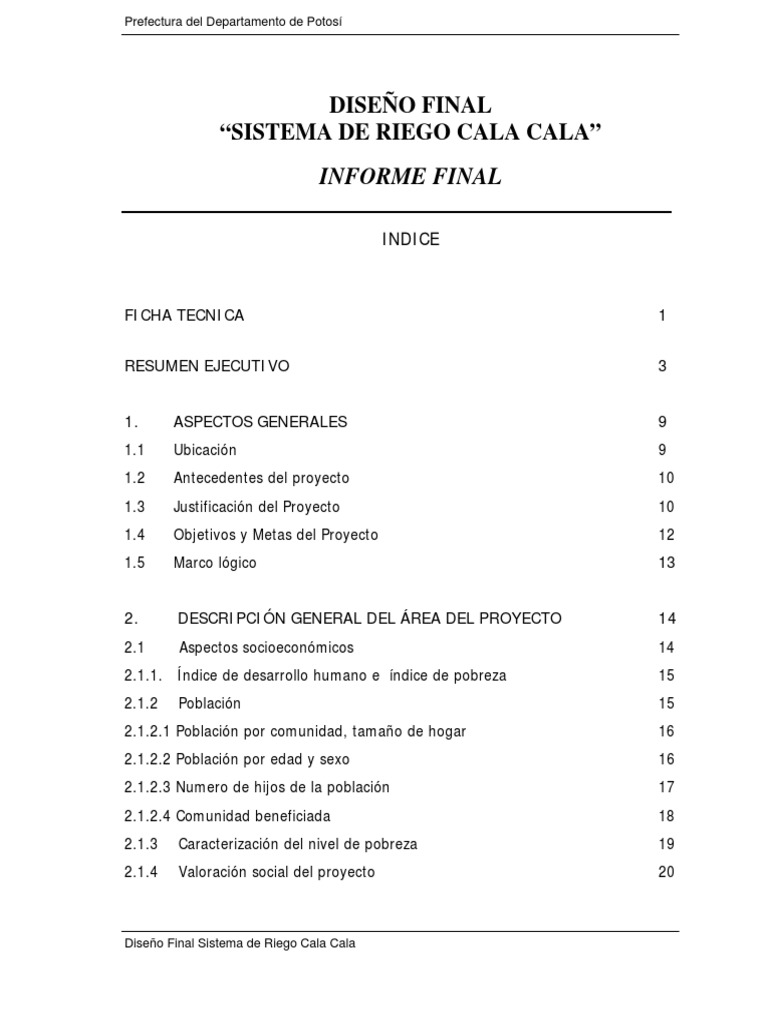 INDICE Informe Final | Riego | Población | Prueba gratuita de 30 días ...