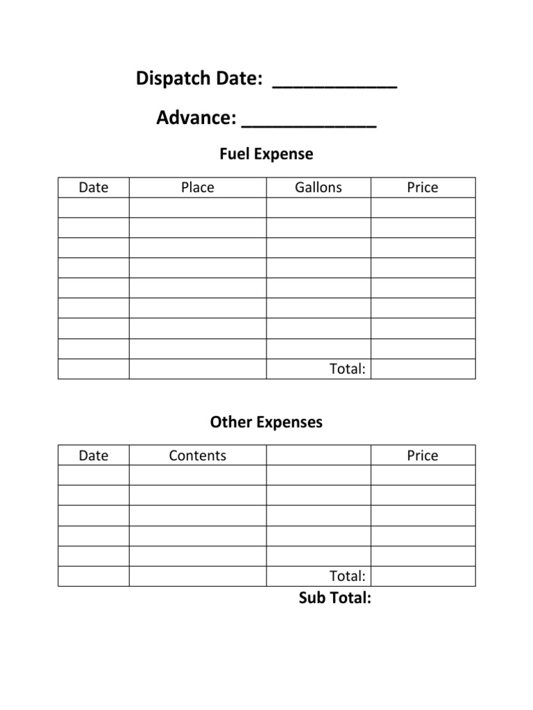 Expense Tracking for Logistics | PDF