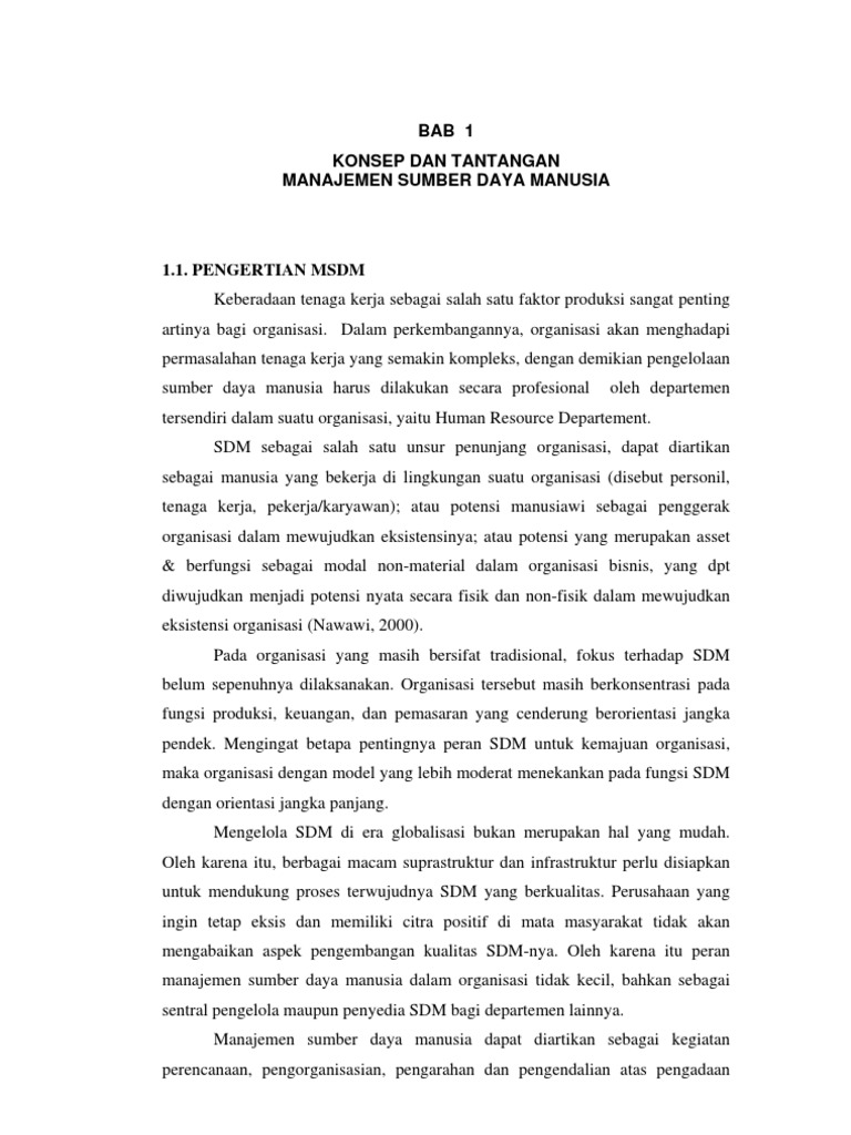 Bab 1 Konsep Tantangan Msdm