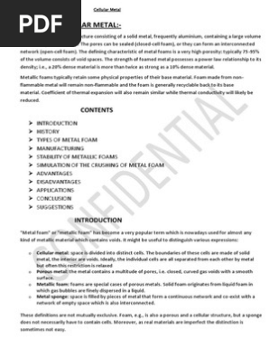 Metal Foam Report