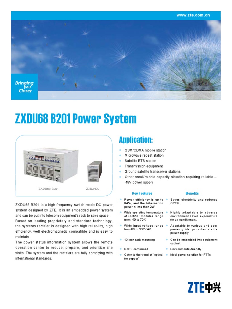 ZXDU68 B201 Datasheet | PDF | Mains Electricity | Rectifier